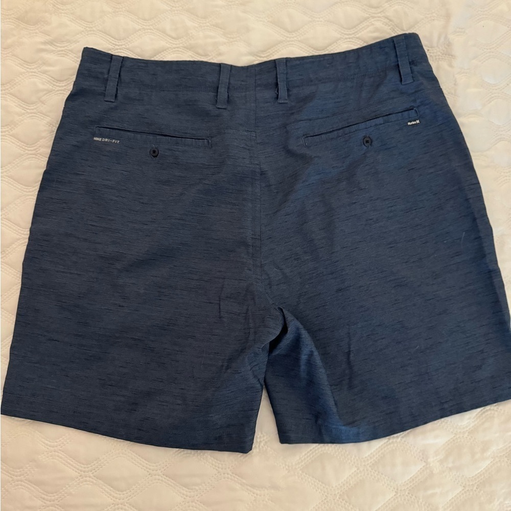 Hurley Nike Dri Fit Polyester Blend Chino Shorts (Men's 36) Blue